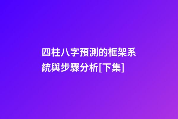 四柱八字預測的框架系統與步驟分析[下集]